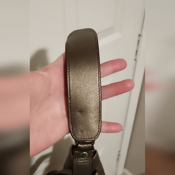 Coach Ashley Metallic Bronze Leather Shoulder Bag 15" X 10" X 5" NWOT - Picture 10 of 15